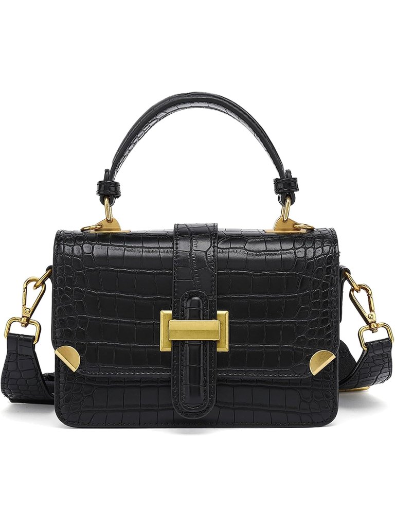 Women's Small A-Black(2035 Crossbody Purse Fashion Handbags Leather Satchel Bags